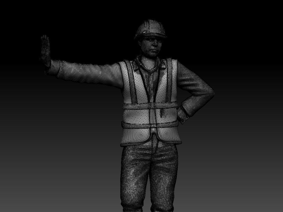 builder soldier in uniform 3D print model_9