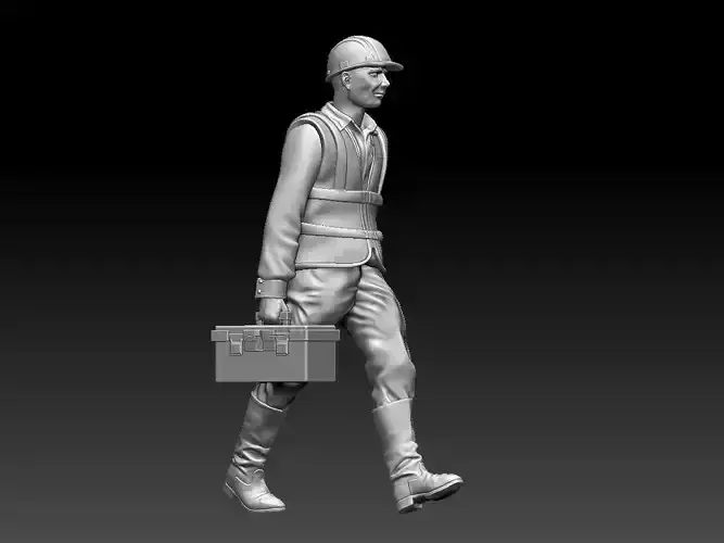 builder man carrying briefcase 3D print model