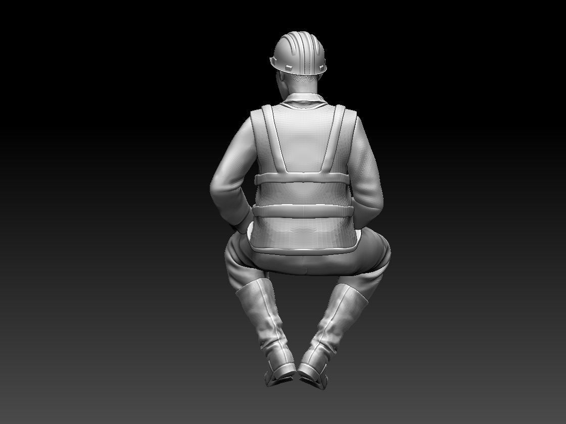 builder man on chair 3D print model_33
