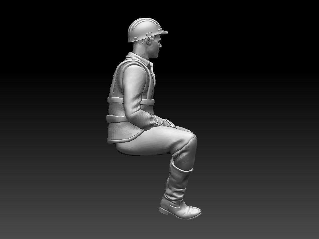 builder man on chair 3D print model_45