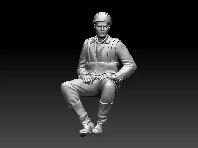 builder man on chair 3D print model