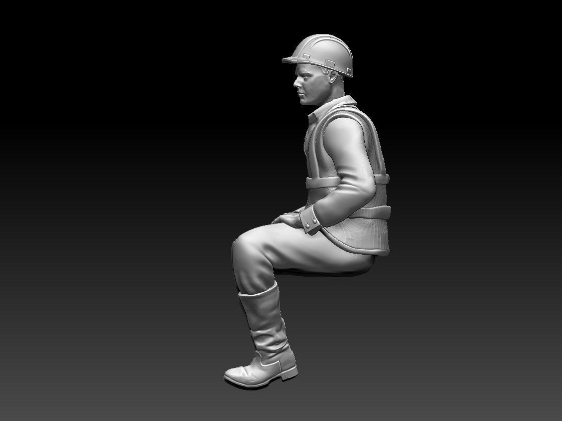 builder man on chair 3D print model_21