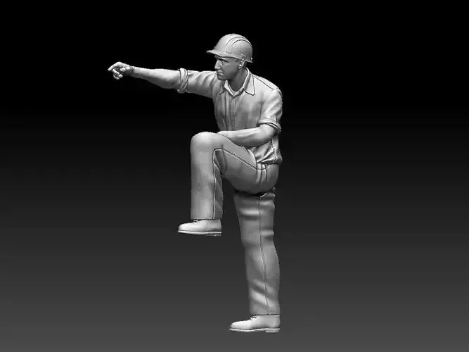 builder construction worker 3D print model