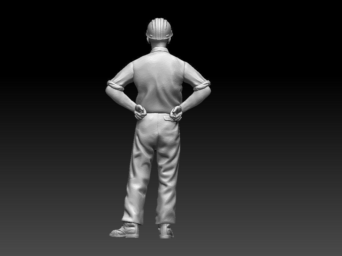 builder man in hard hat 3D print model_46