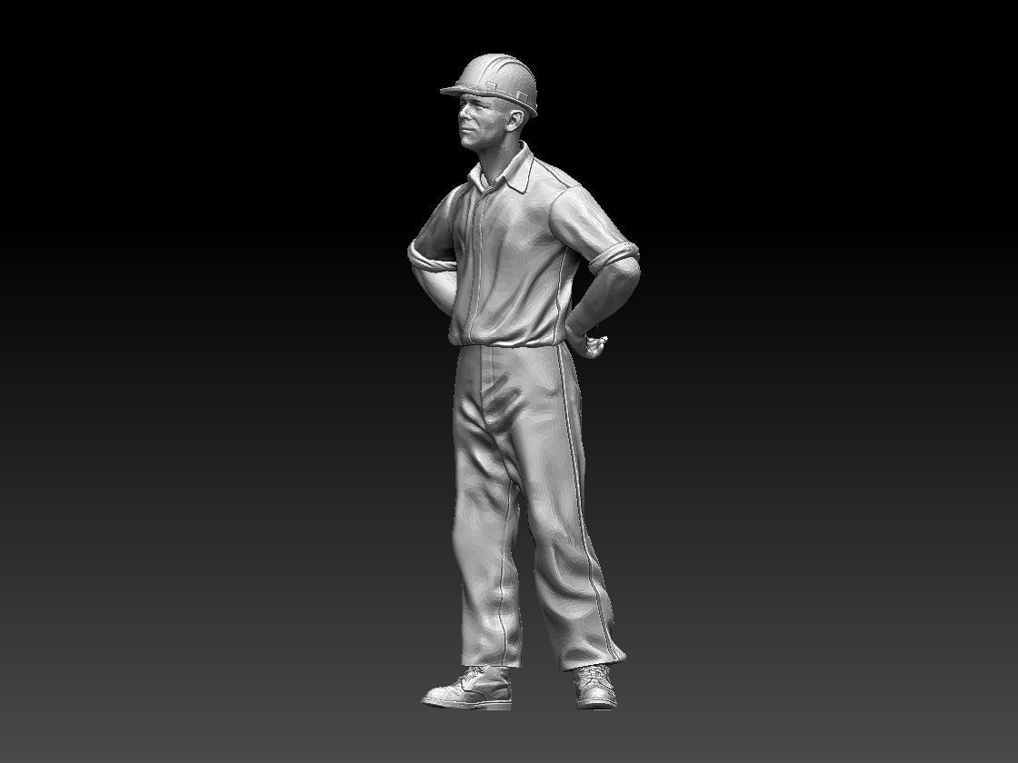 builder man in hard hat 3D print model_48