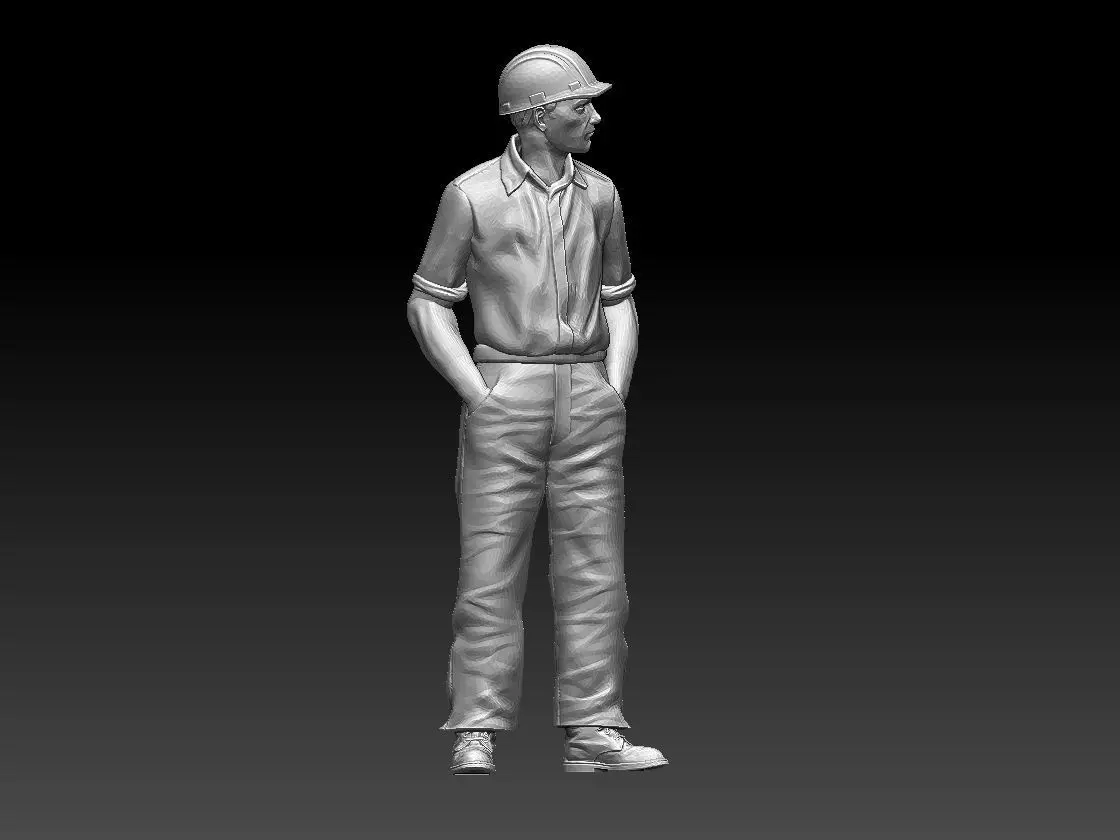 builder man in hard hat 3D print model