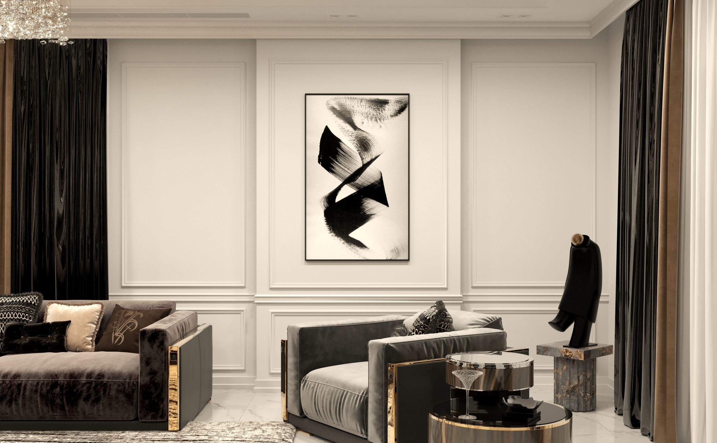 Luxury Living Room by Dvel 3D model_2