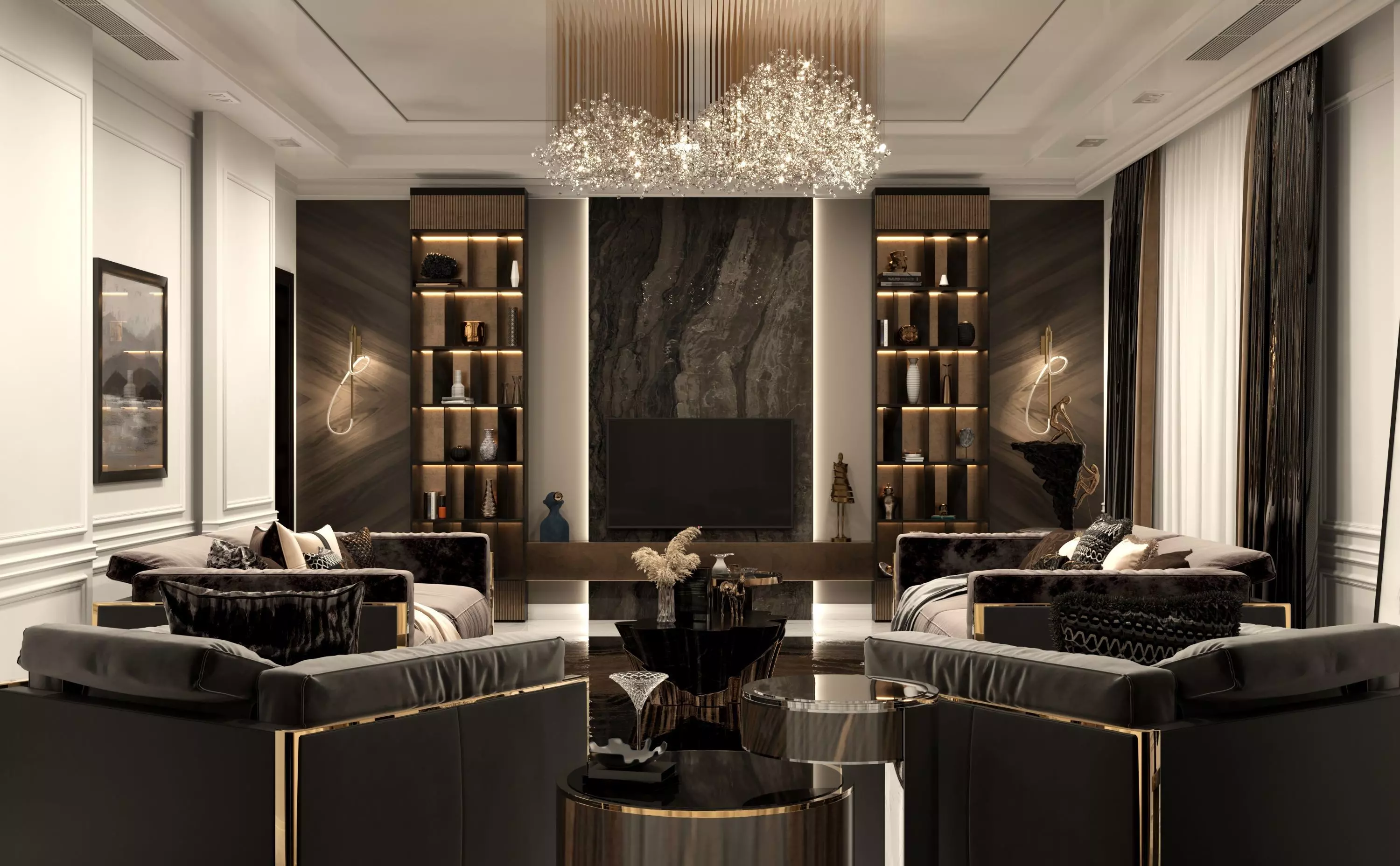 Luxury Living Room by Dvel 3D model_0