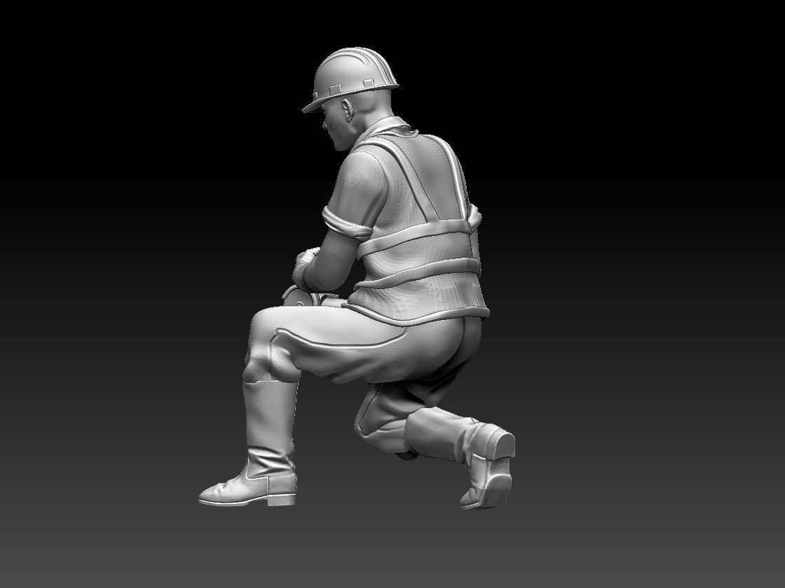 builder construction worker in hard hat 3D print model_22