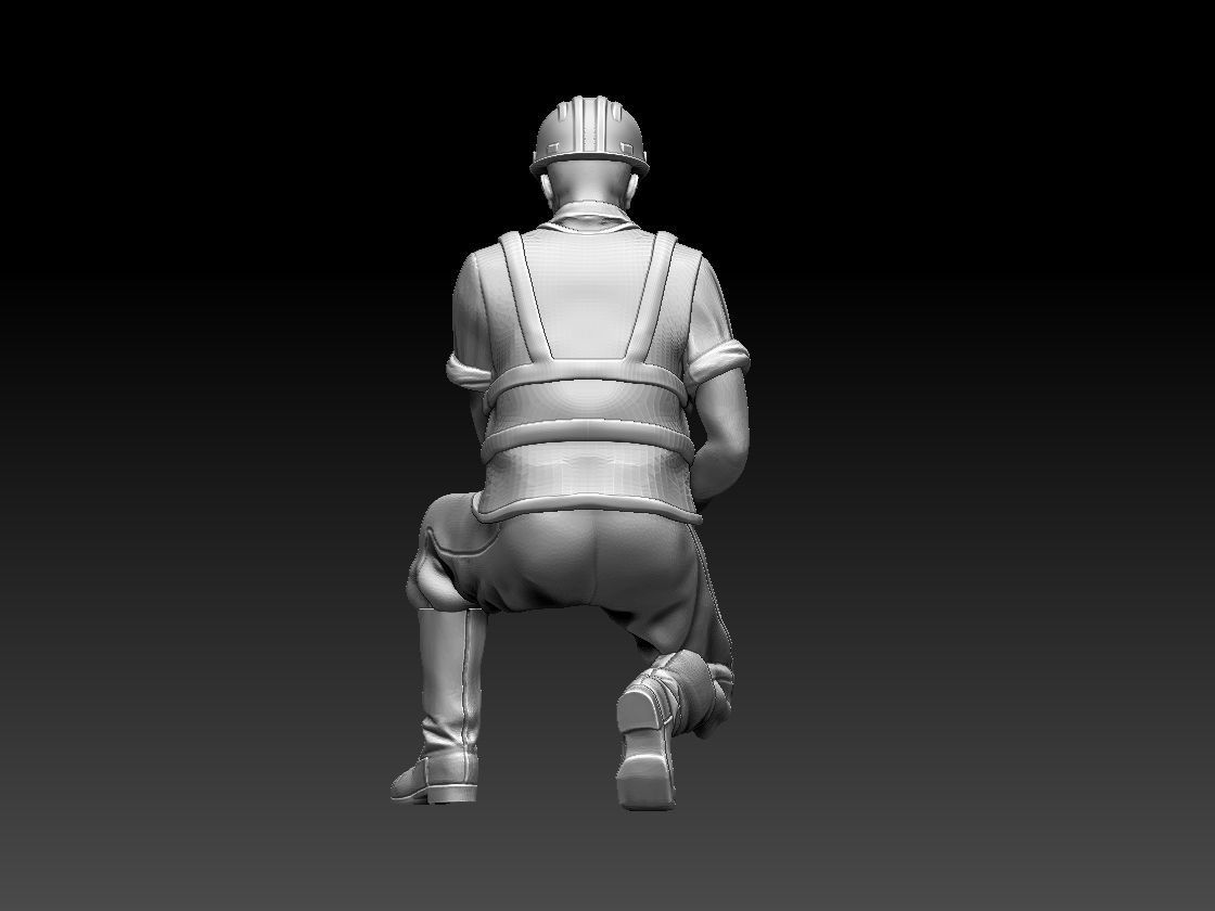 builder construction worker in hard hat 3D print model_92