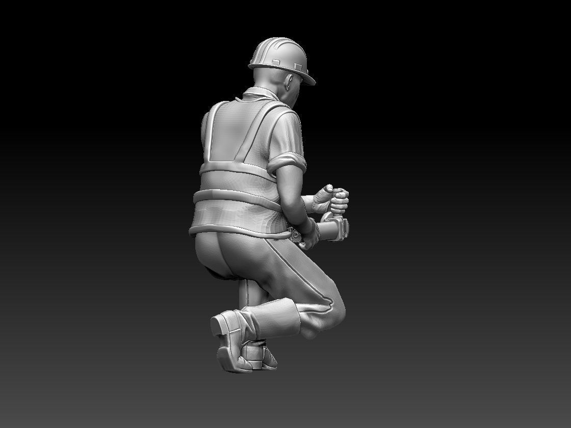 builder construction worker in hard hat 3D print model_31