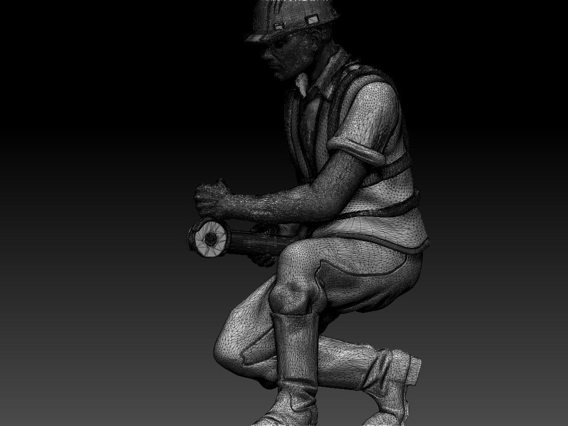 builder construction worker in hard hat 3D print model_84