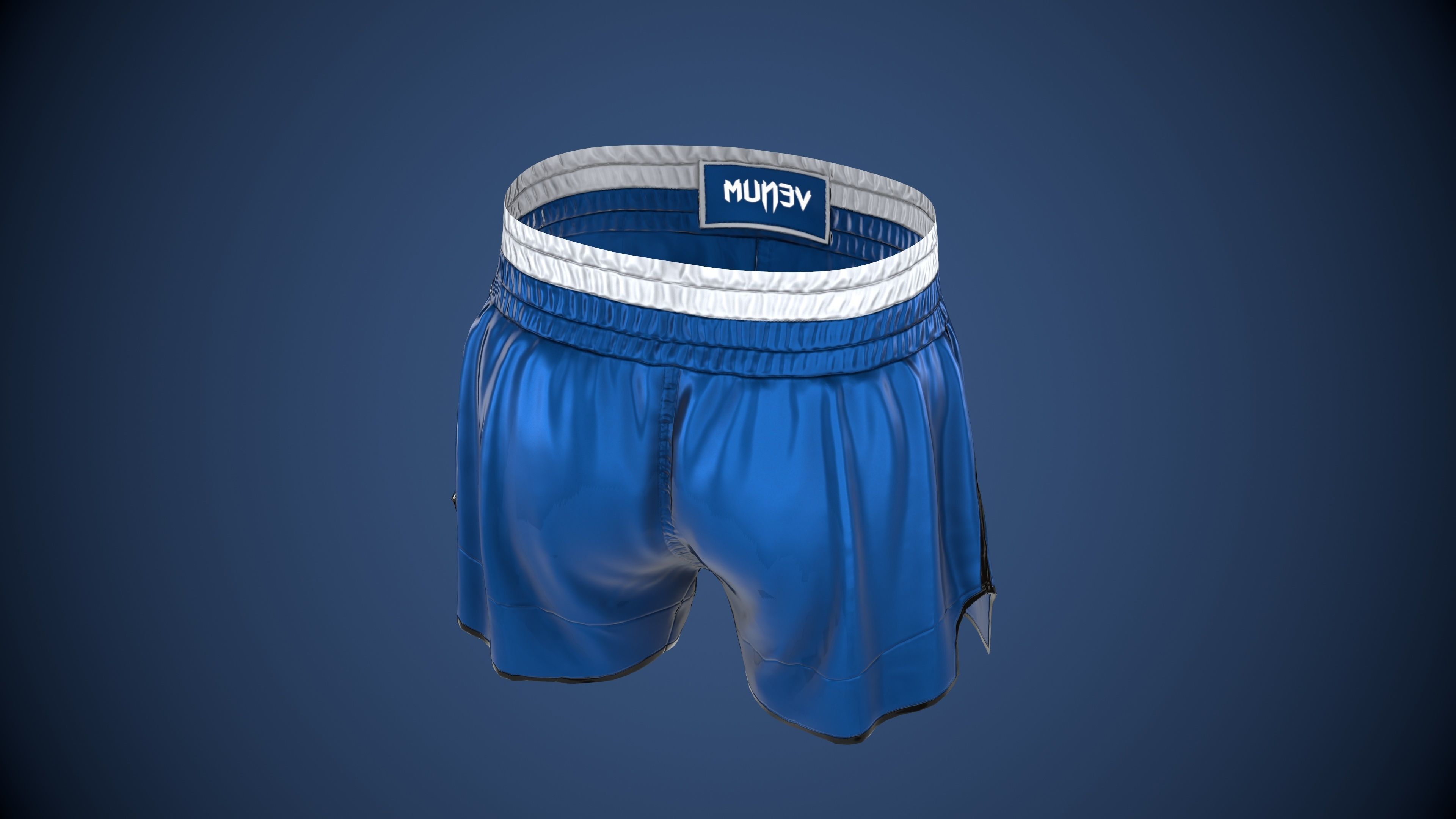 MMA Shorts PBR Game ready Low-poly 3D model_16