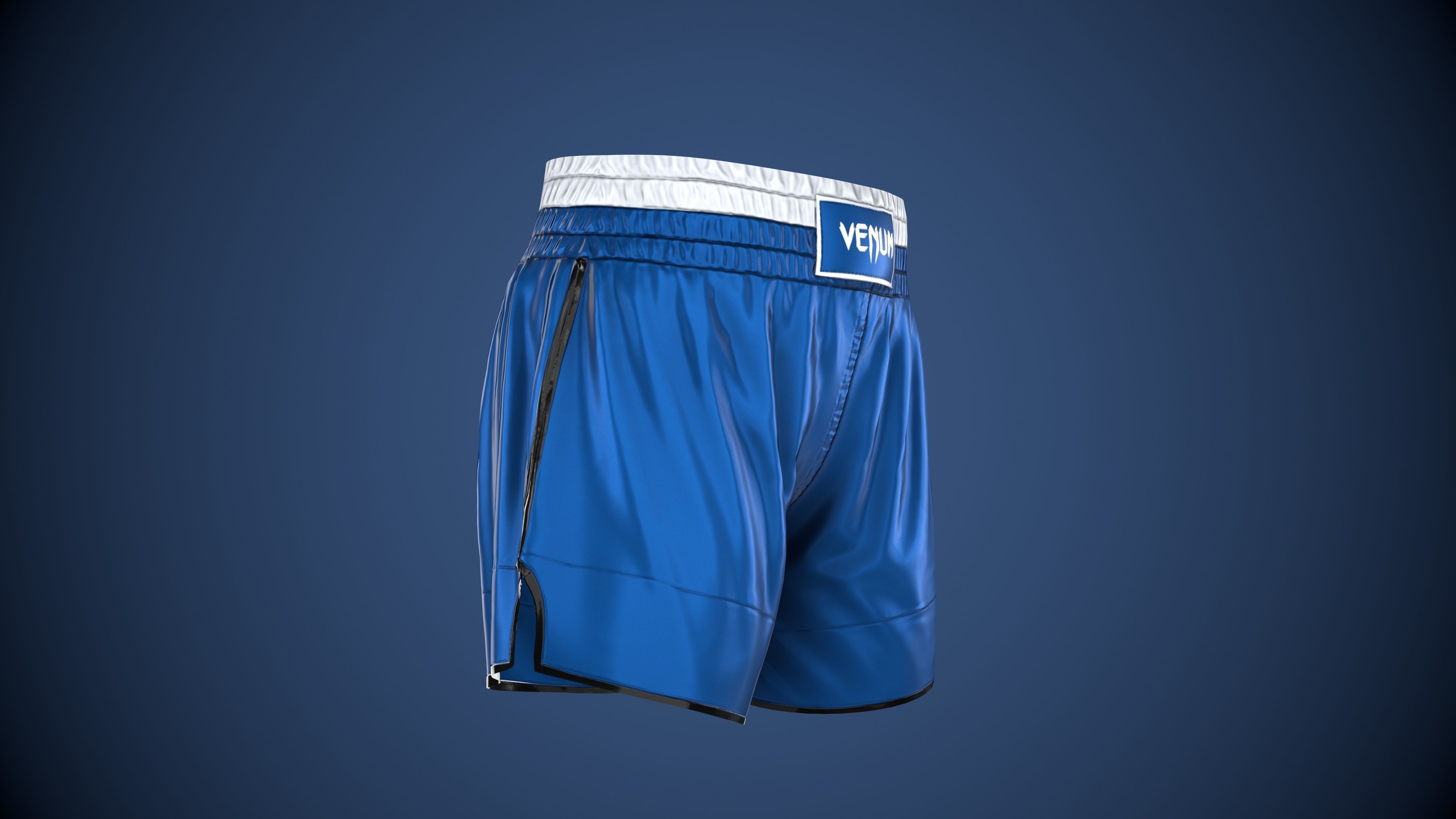 MMA Shorts PBR Game ready Low-poly 3D model_3