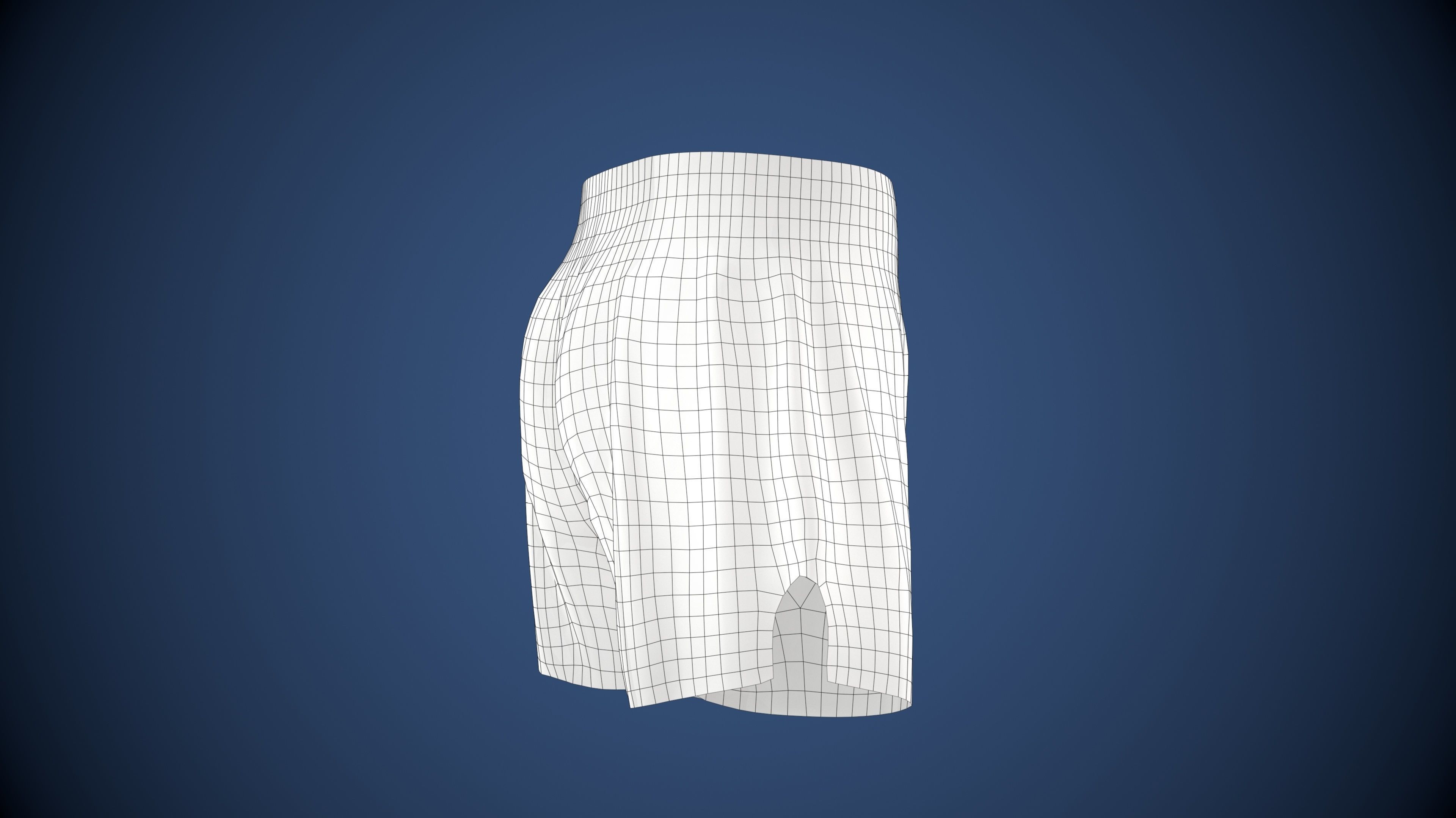 MMA Shorts PBR Game ready Low-poly 3D model_36