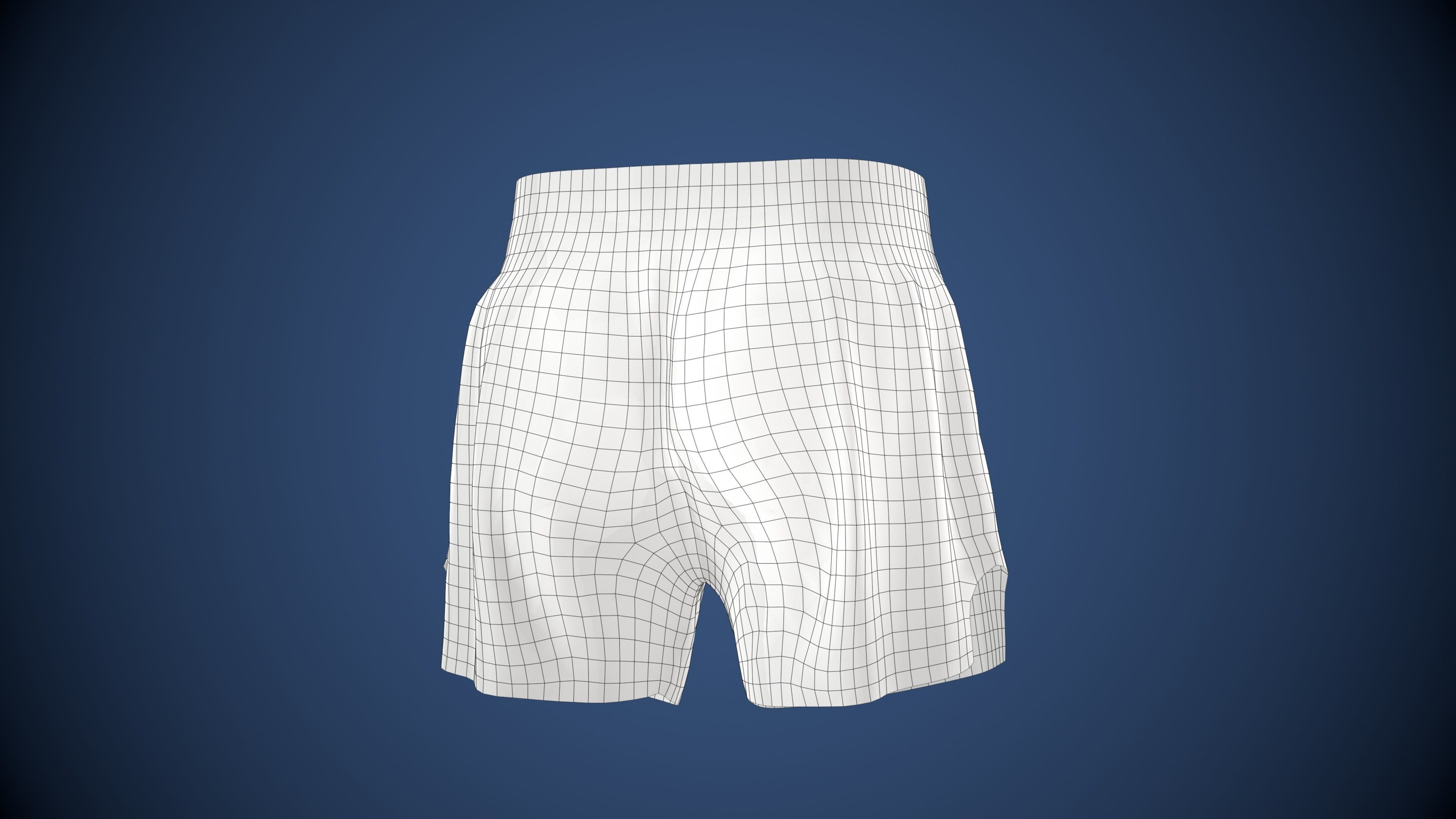 MMA Shorts PBR Game ready Low-poly 3D model_37