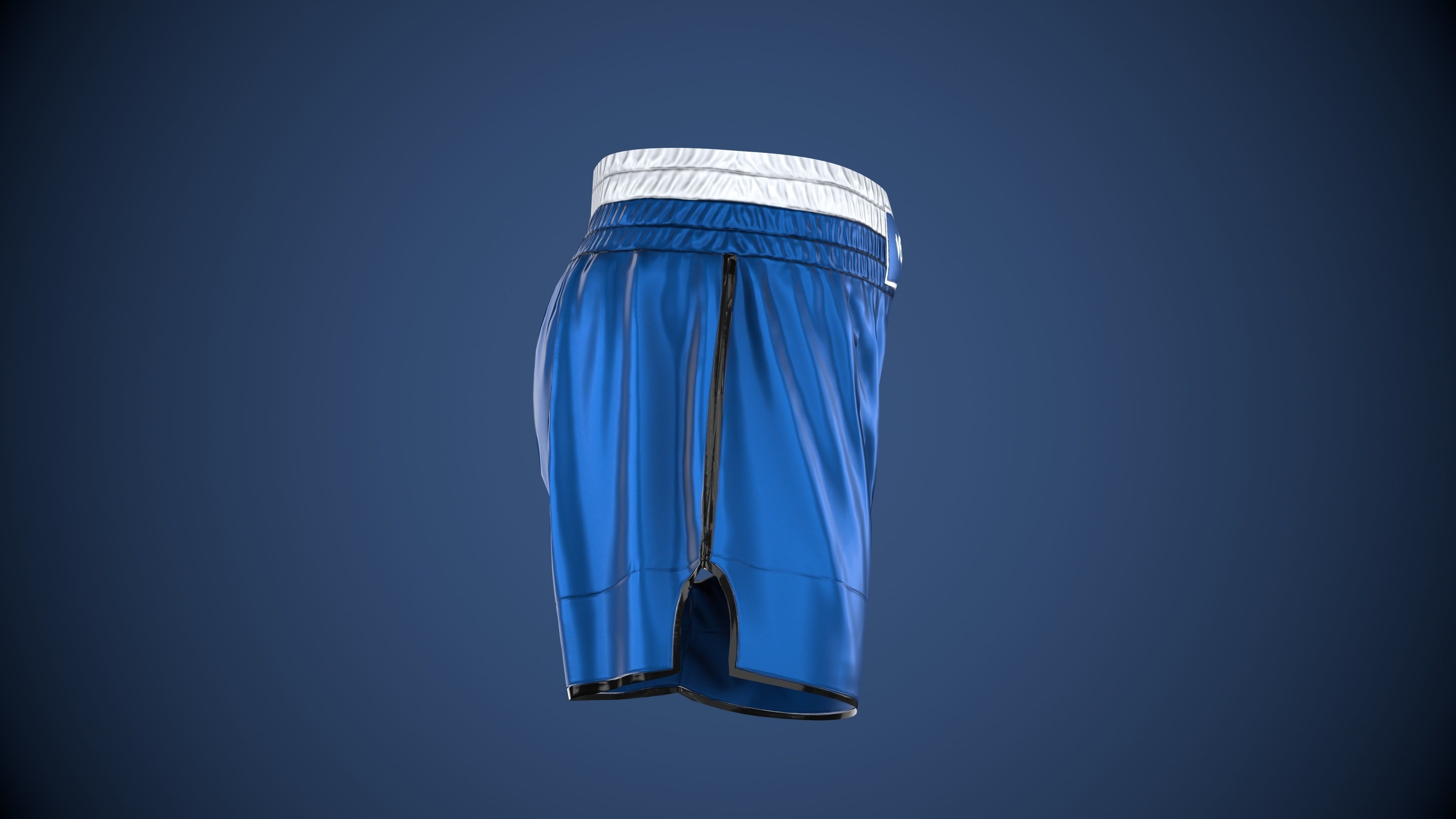 MMA Shorts PBR Game ready Low-poly 3D model_4