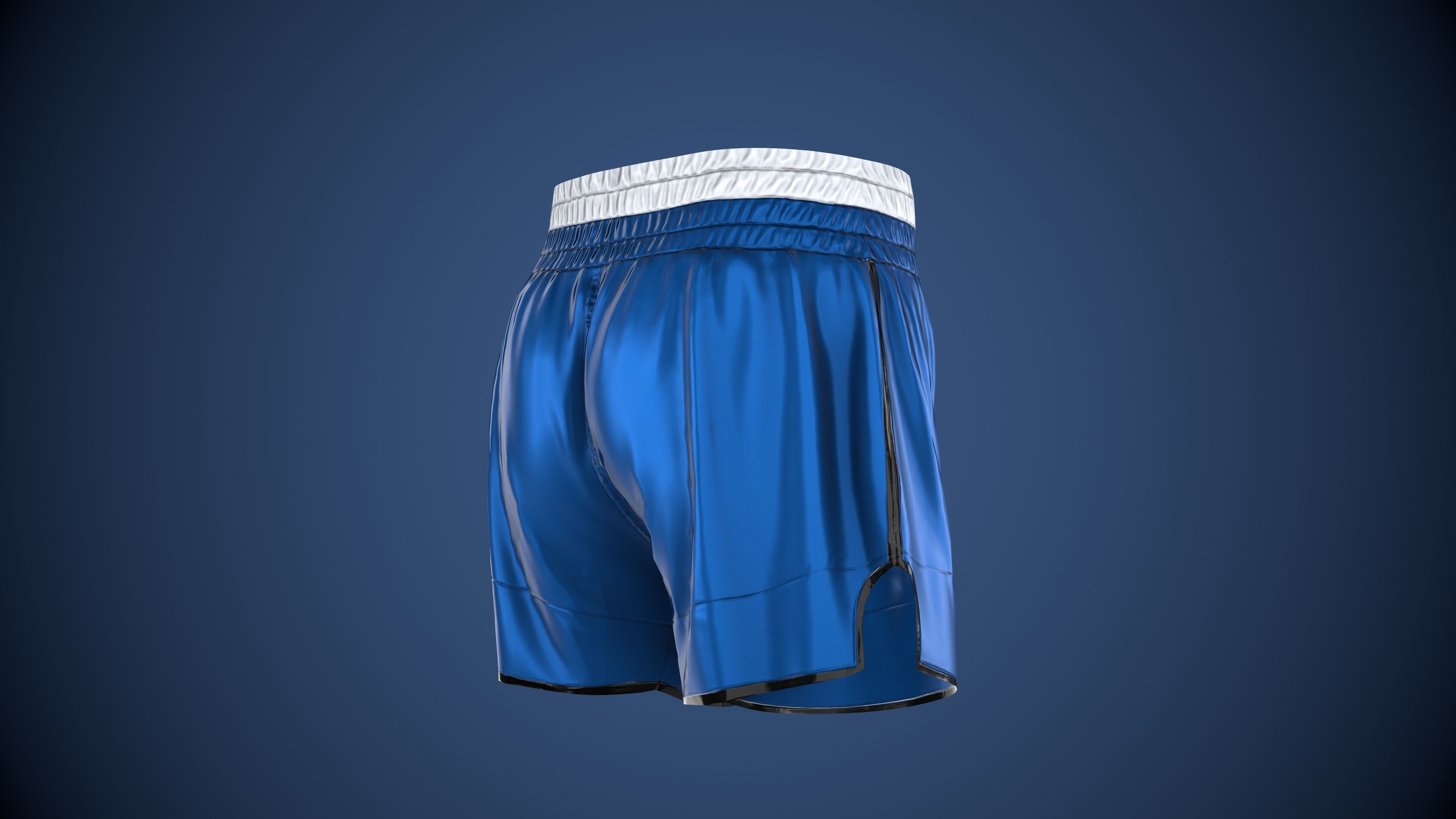MMA Shorts PBR Game ready Low-poly 3D model_5