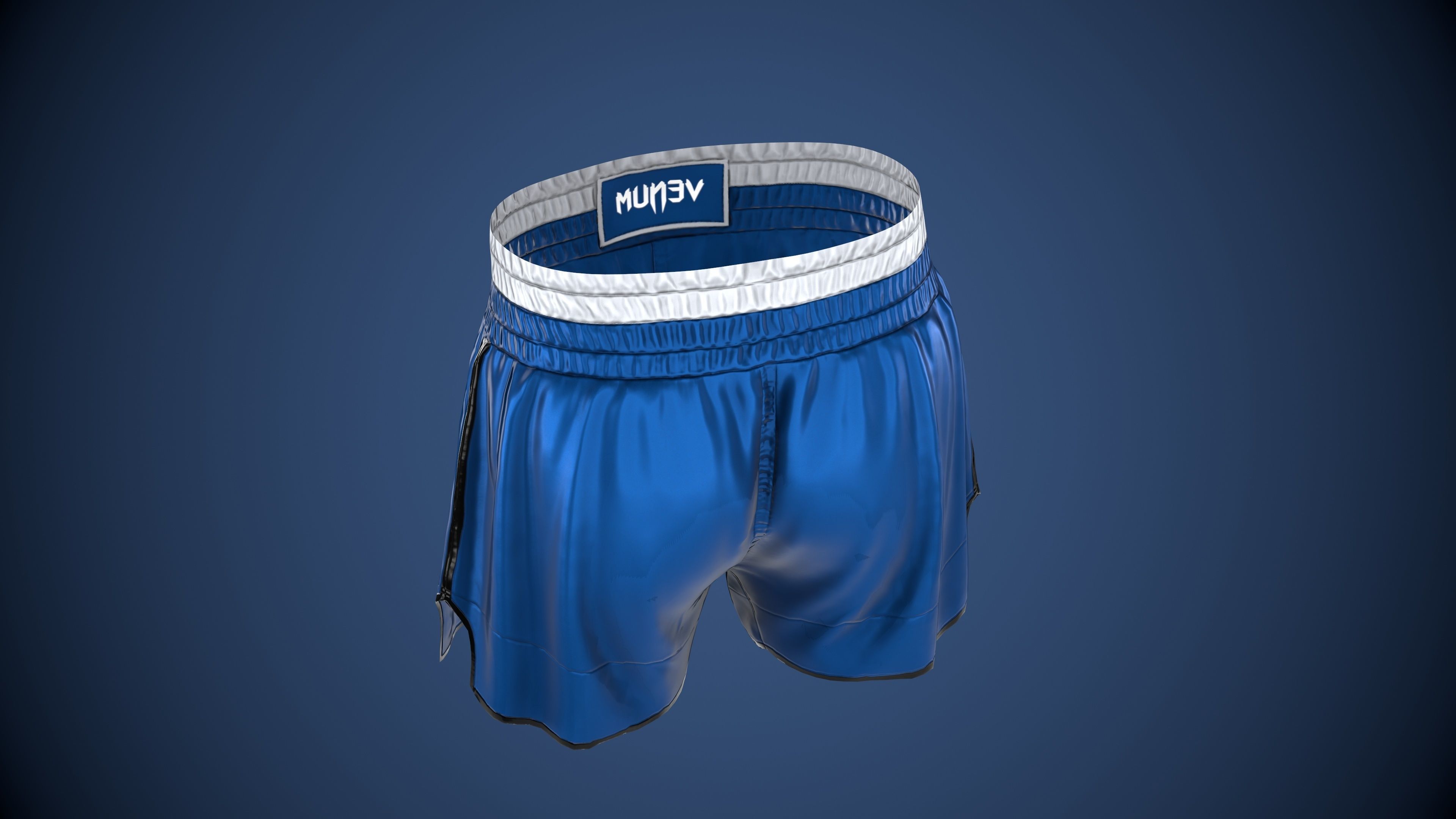 MMA Shorts PBR Game ready Low-poly 3D model_17