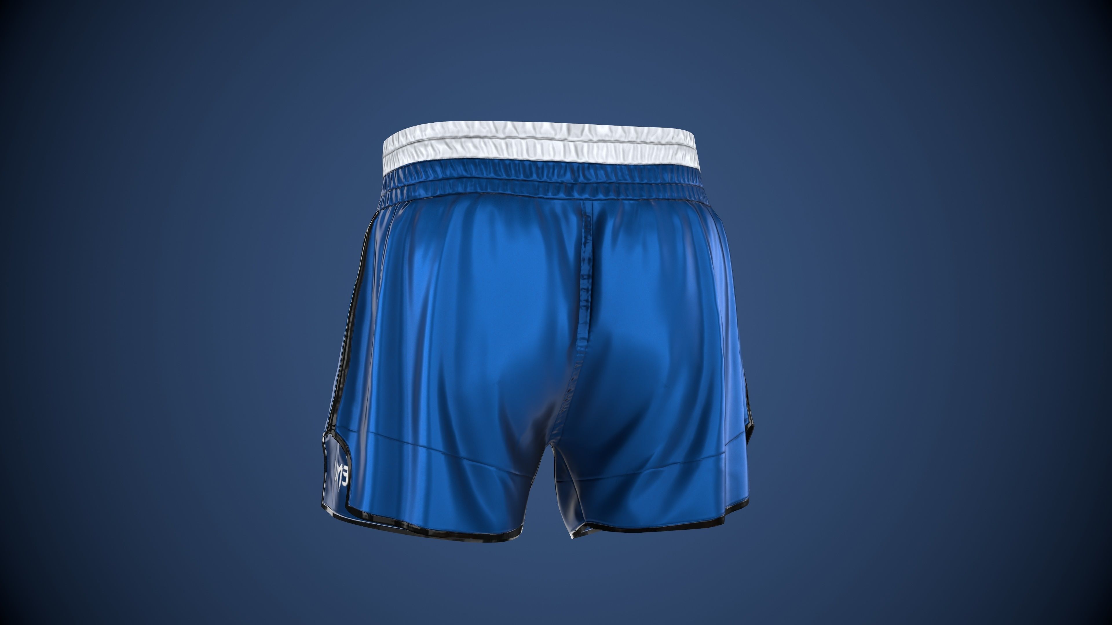 MMA Shorts PBR Game ready Low-poly 3D model_7
