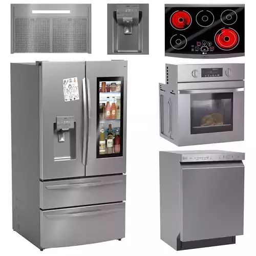 LG kitchen appliances set 3D model