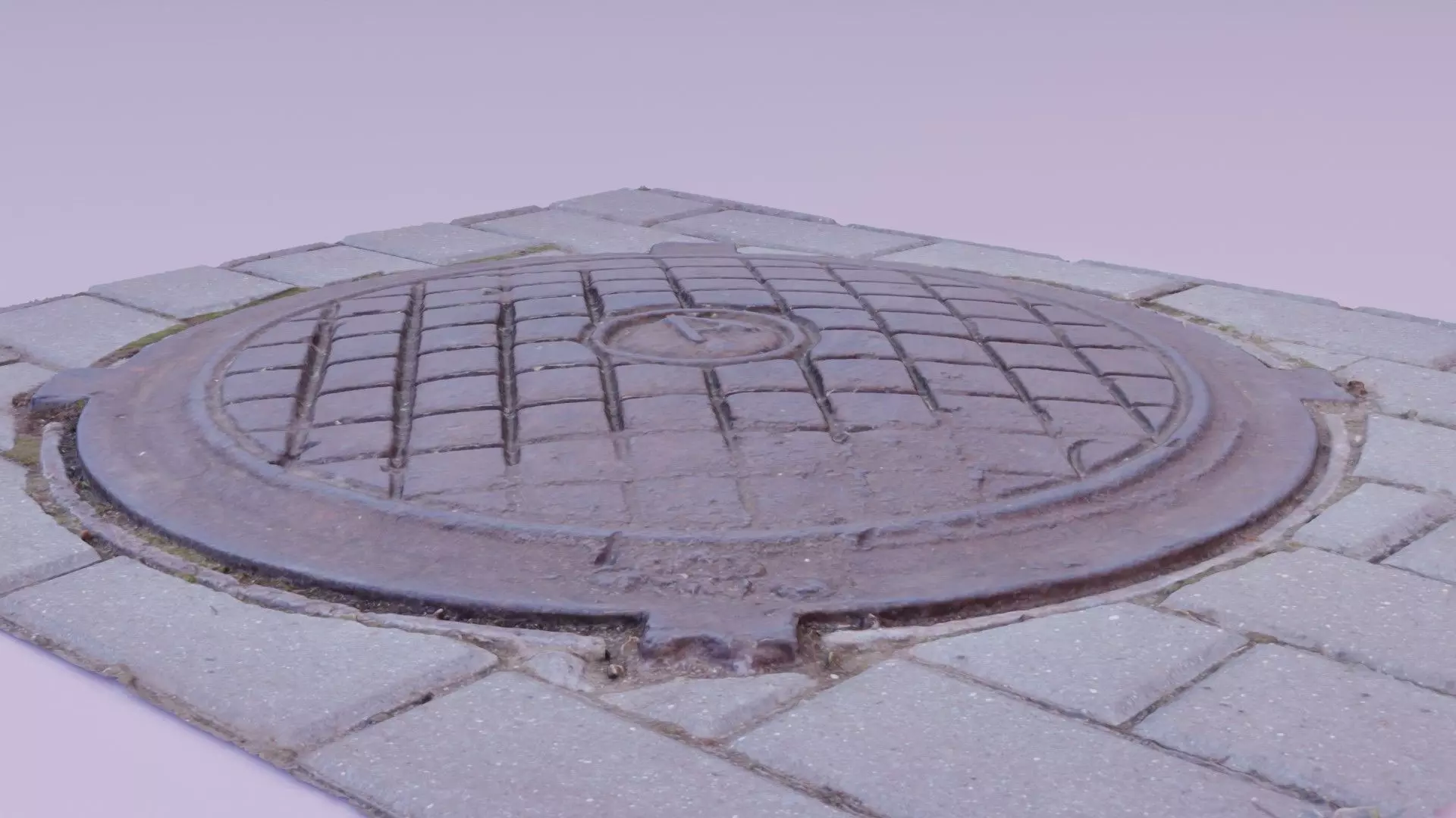 Cover manhole 03 high-poly 3D model_0