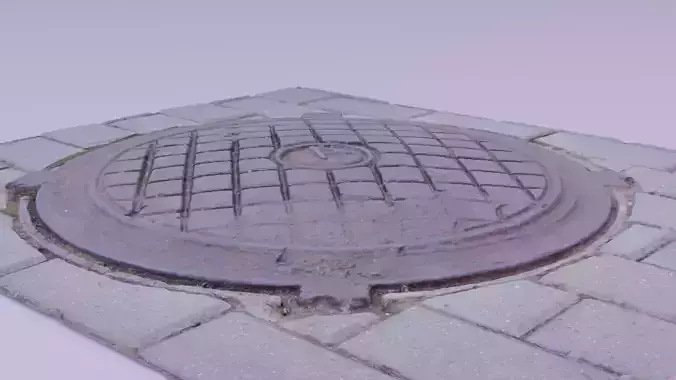 Cover manhole 03 high-poly