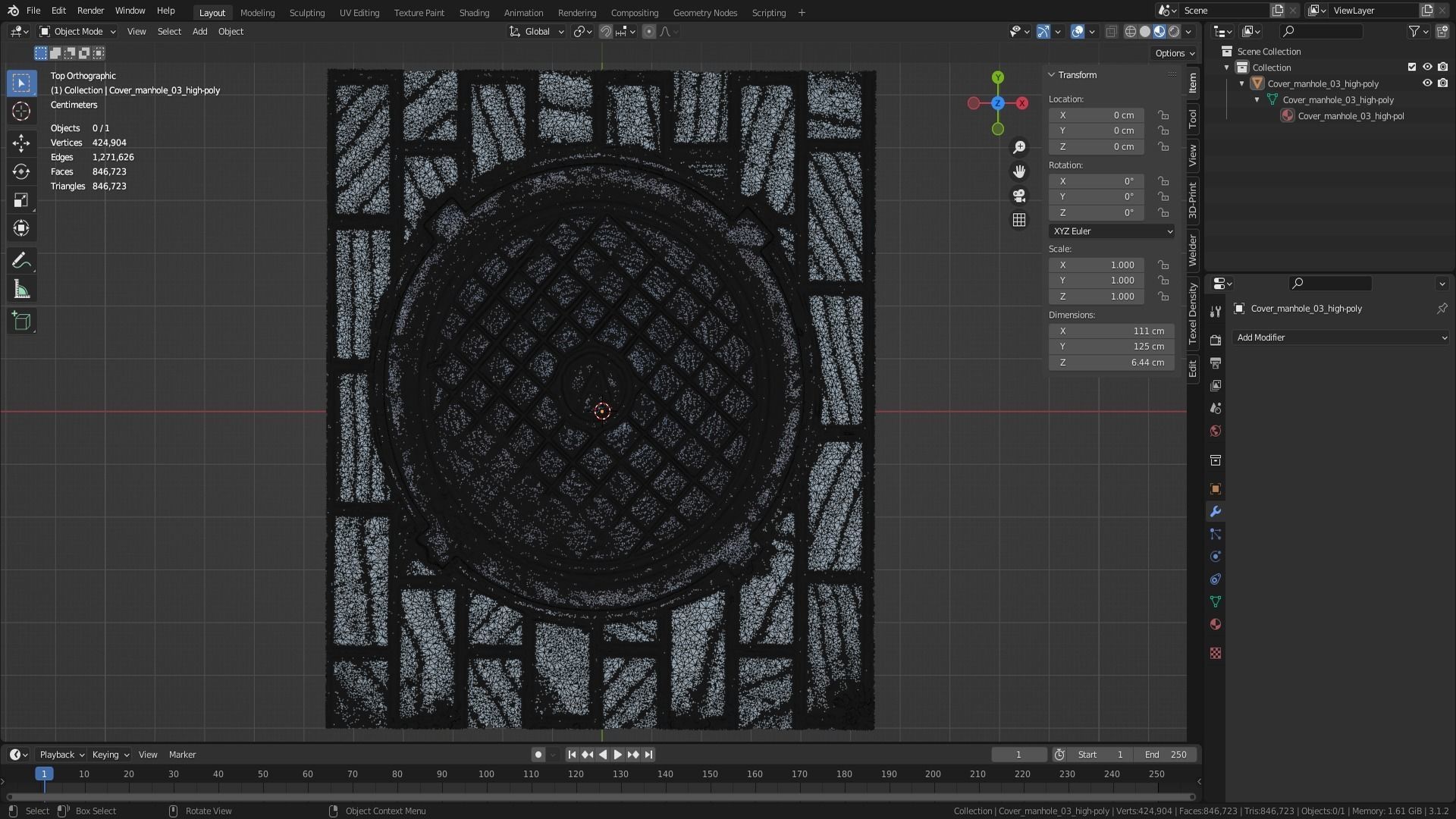 Cover manhole 03 high-poly 3D model_34