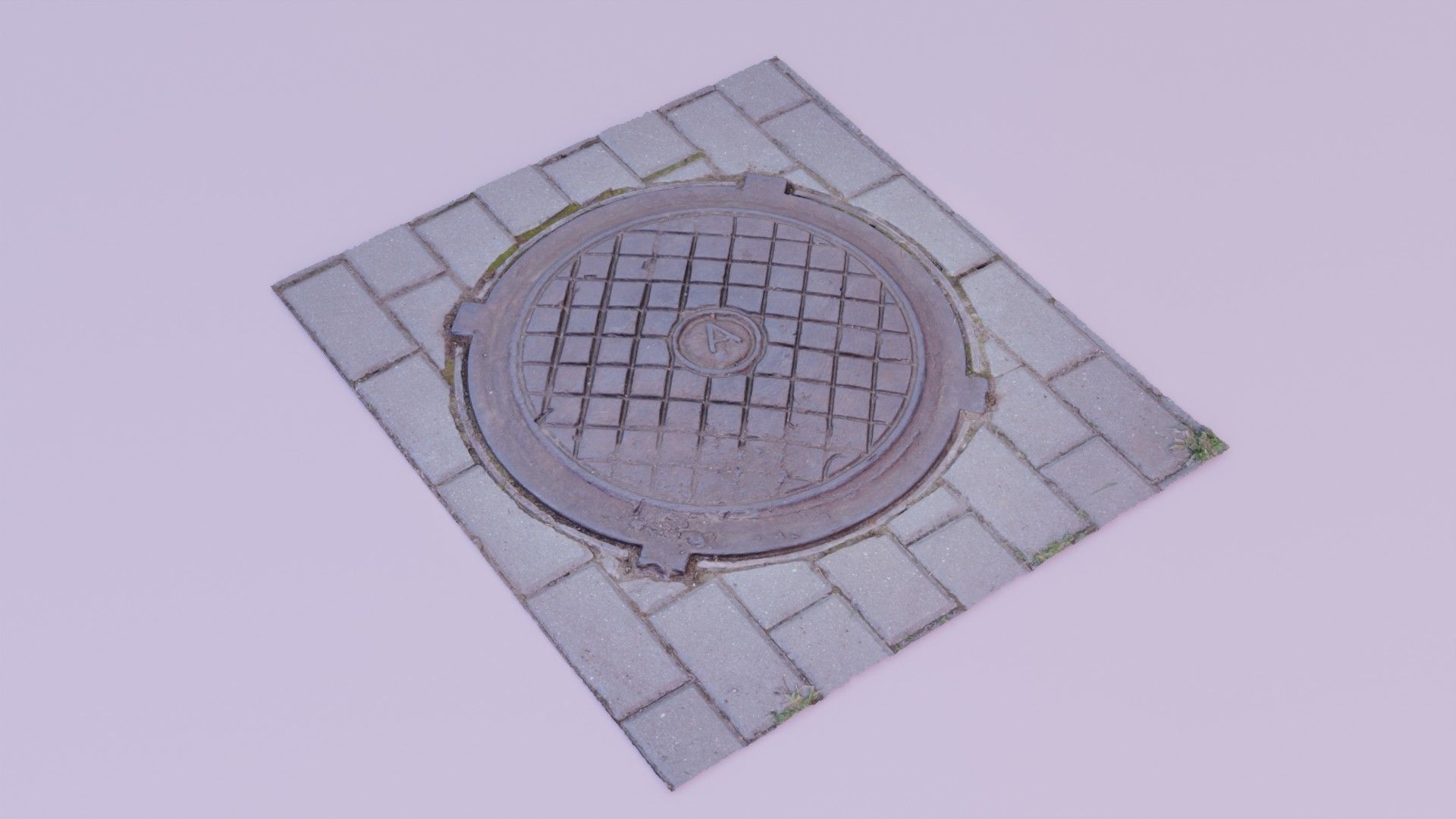 Cover manhole 03 high-poly 3D model_2