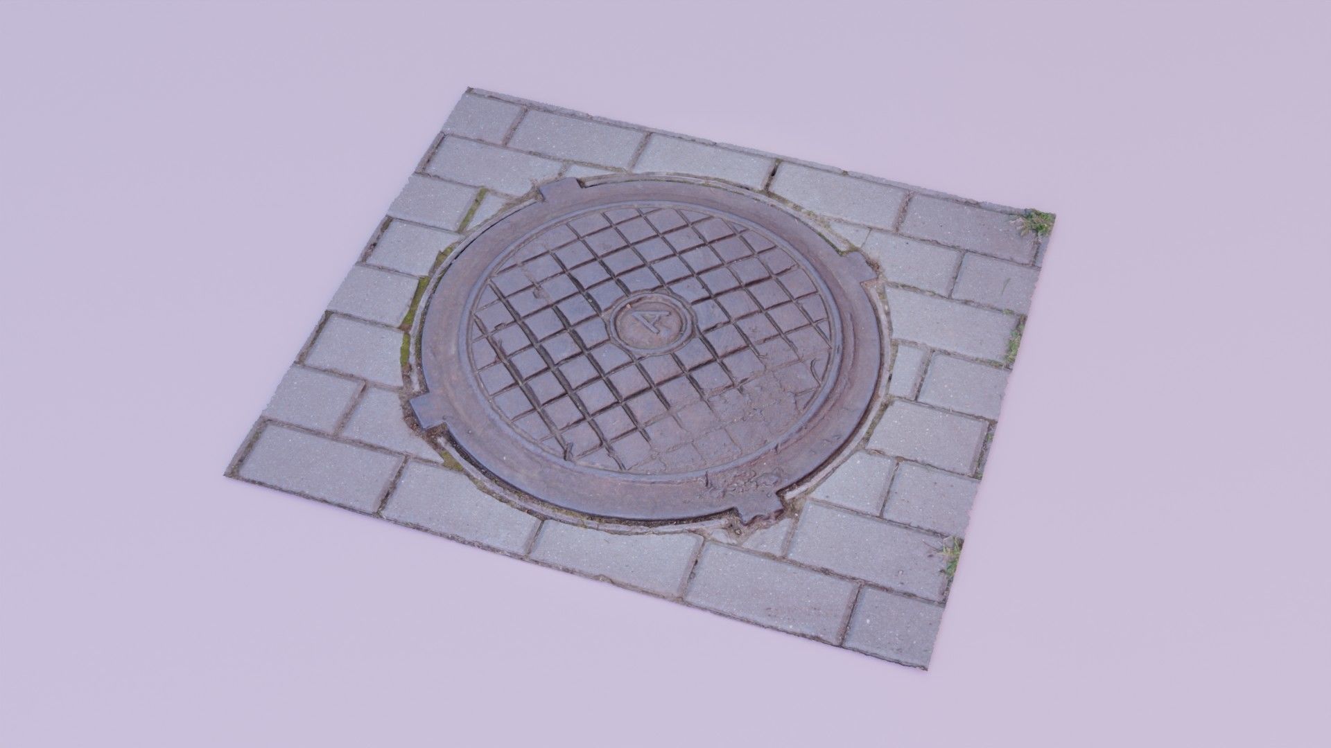 Cover manhole 03 high-poly 3D model_3