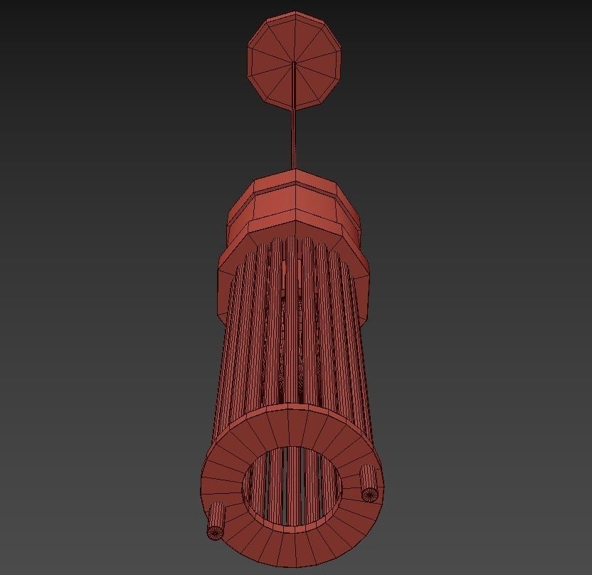 HILDIS three brass pendant lights with clear glass cylinders 3D model_2