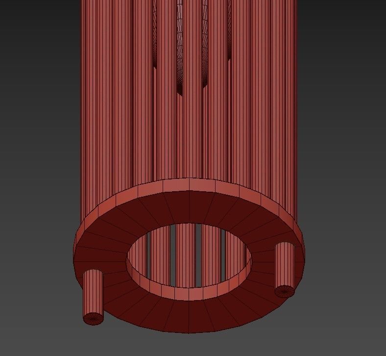 HILDIS three brass pendant lights with clear glass cylinders 3D model_3