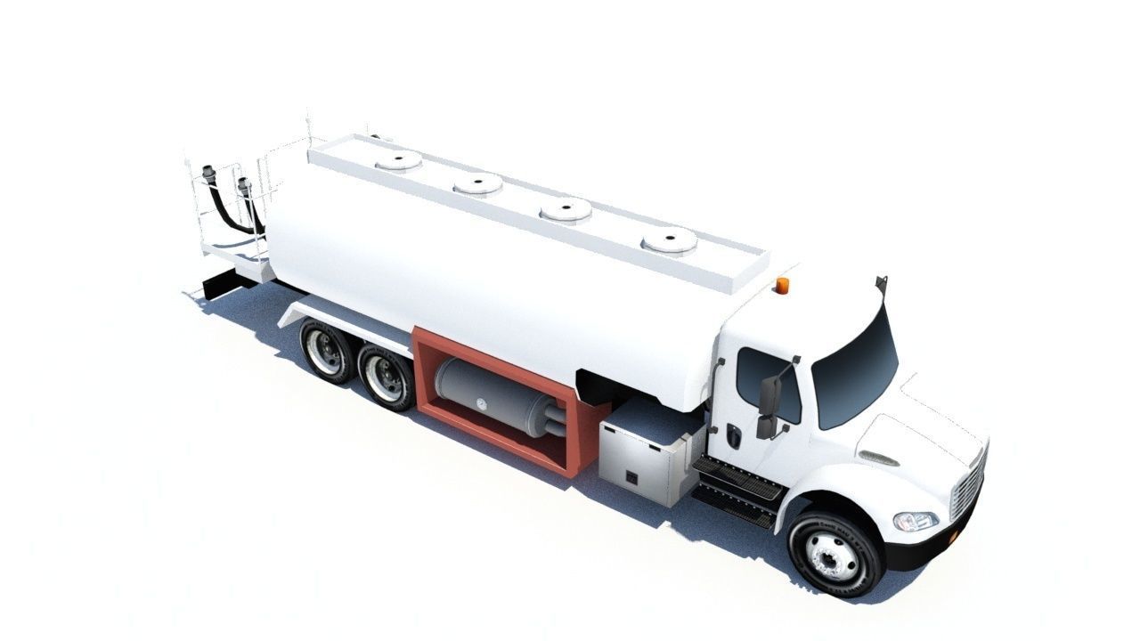 Freightliner Static Airport Fuel Truck 5000 gal Low Poly Blank Low-poly 3D model_2