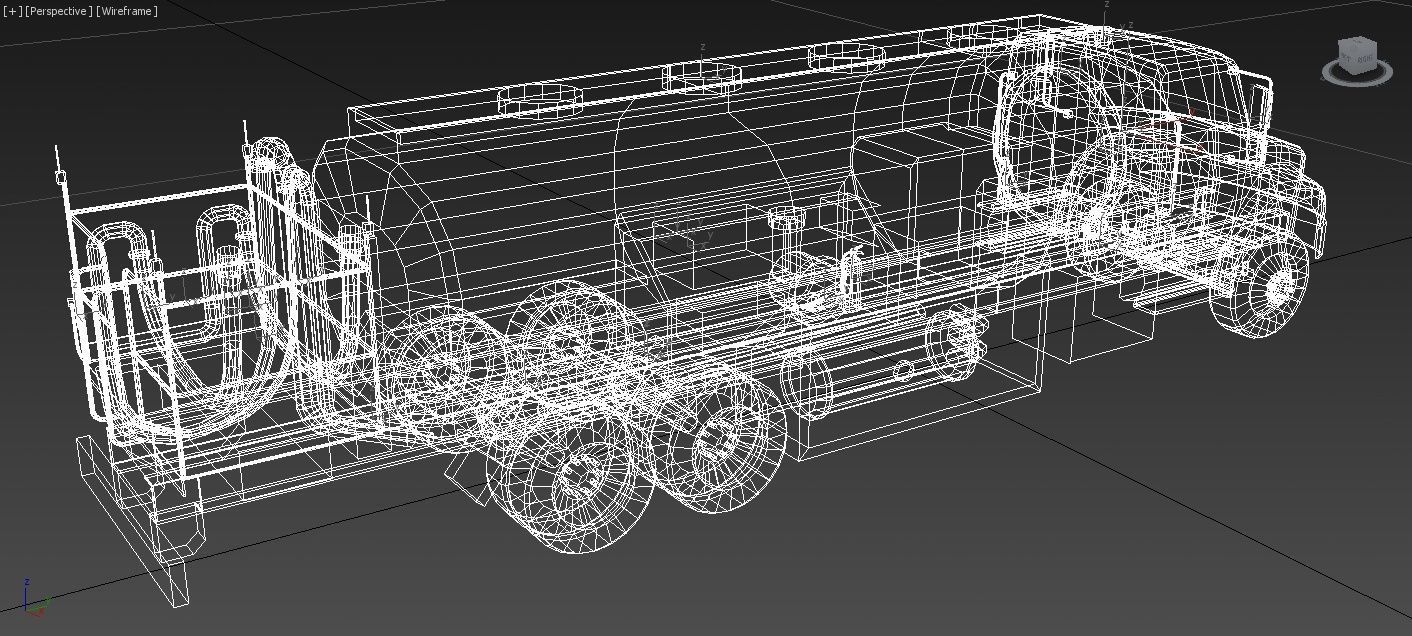Freightliner Static Airport Fuel Truck 5000 gal Low Poly Blank Low-poly 3D model_9