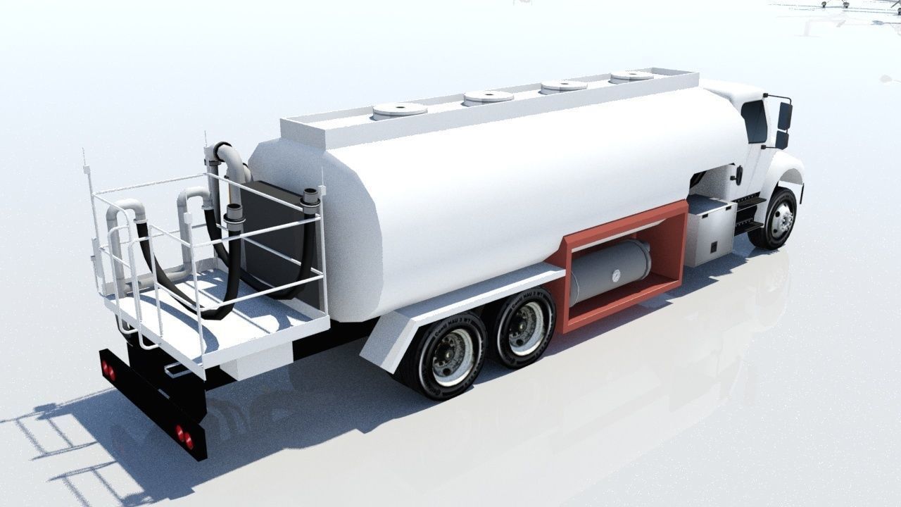 Freightliner Static Airport Fuel Truck 5000 gal Low Poly Blank Low-poly 3D model_6