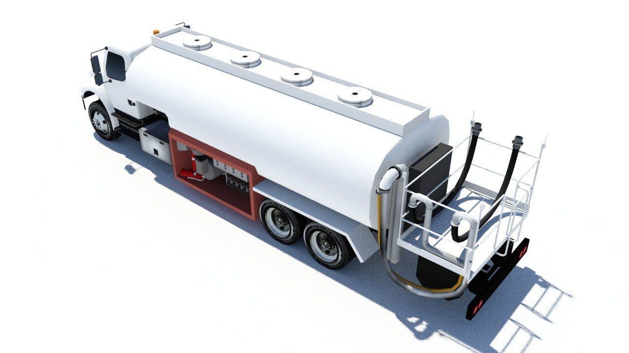 Freightliner Static Airport Fuel Truck 5000 gal Low Poly Blank Low-poly 3D model_4