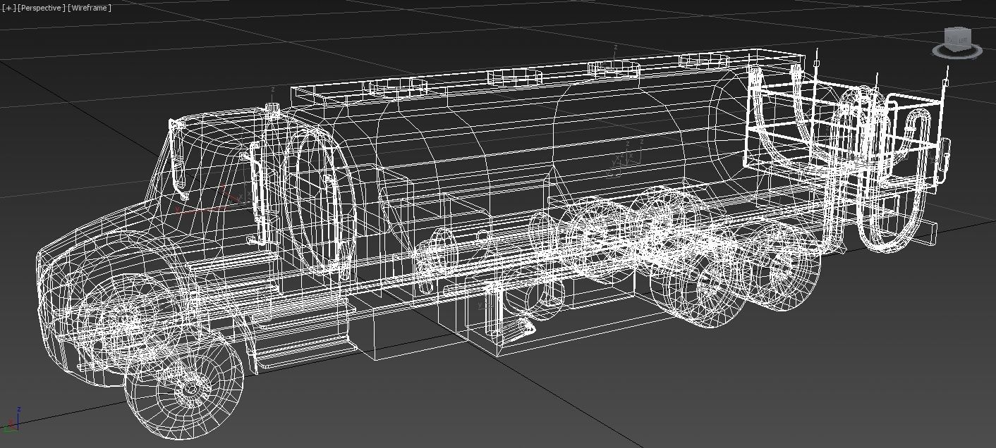 Freightliner Static Airport Fuel Truck 5000 gal Low Poly Blank Low-poly 3D model_8