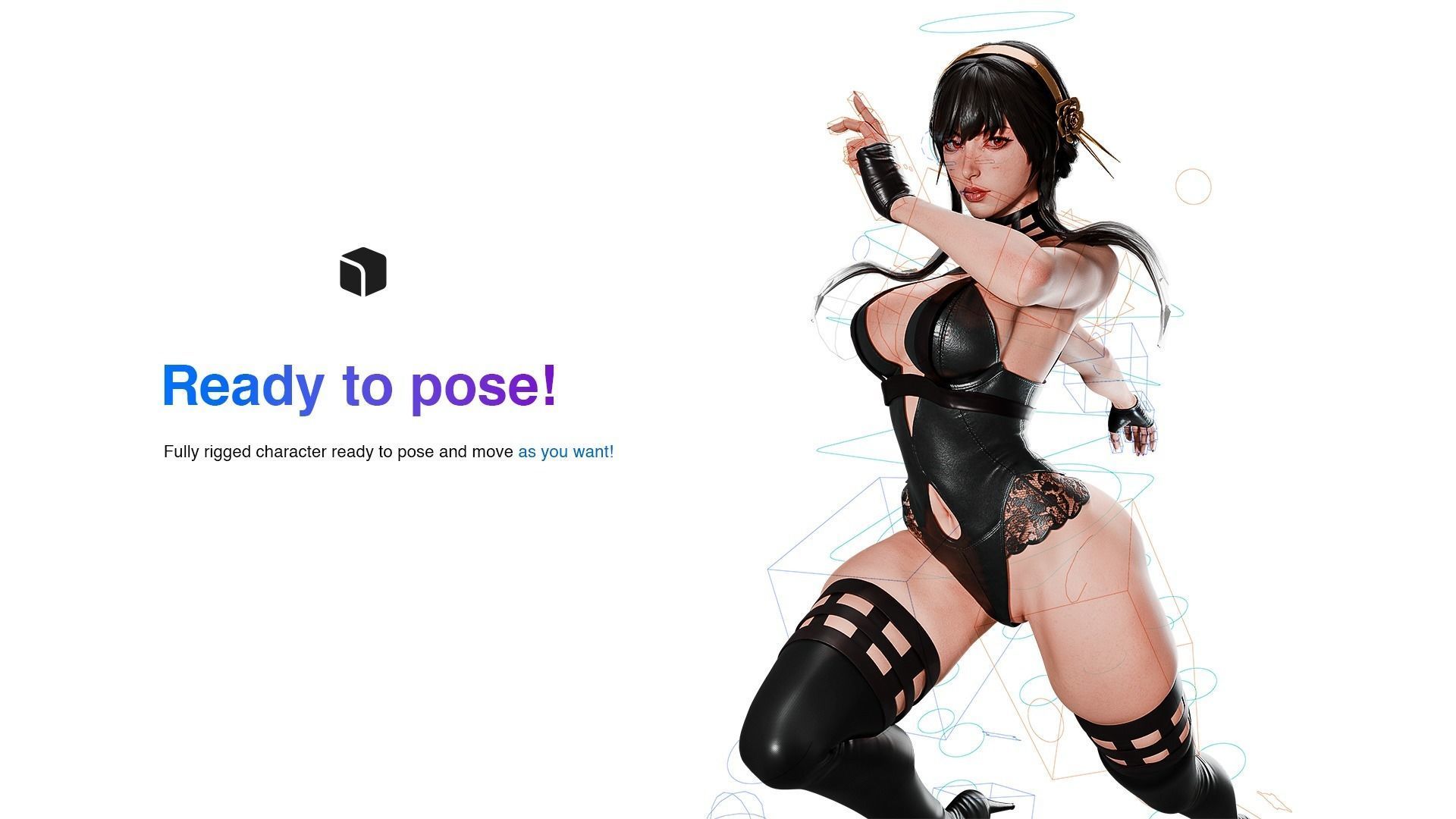 Yor Forger - Game Ready low-poly 3d model UE4 Low-poly 3D model_9