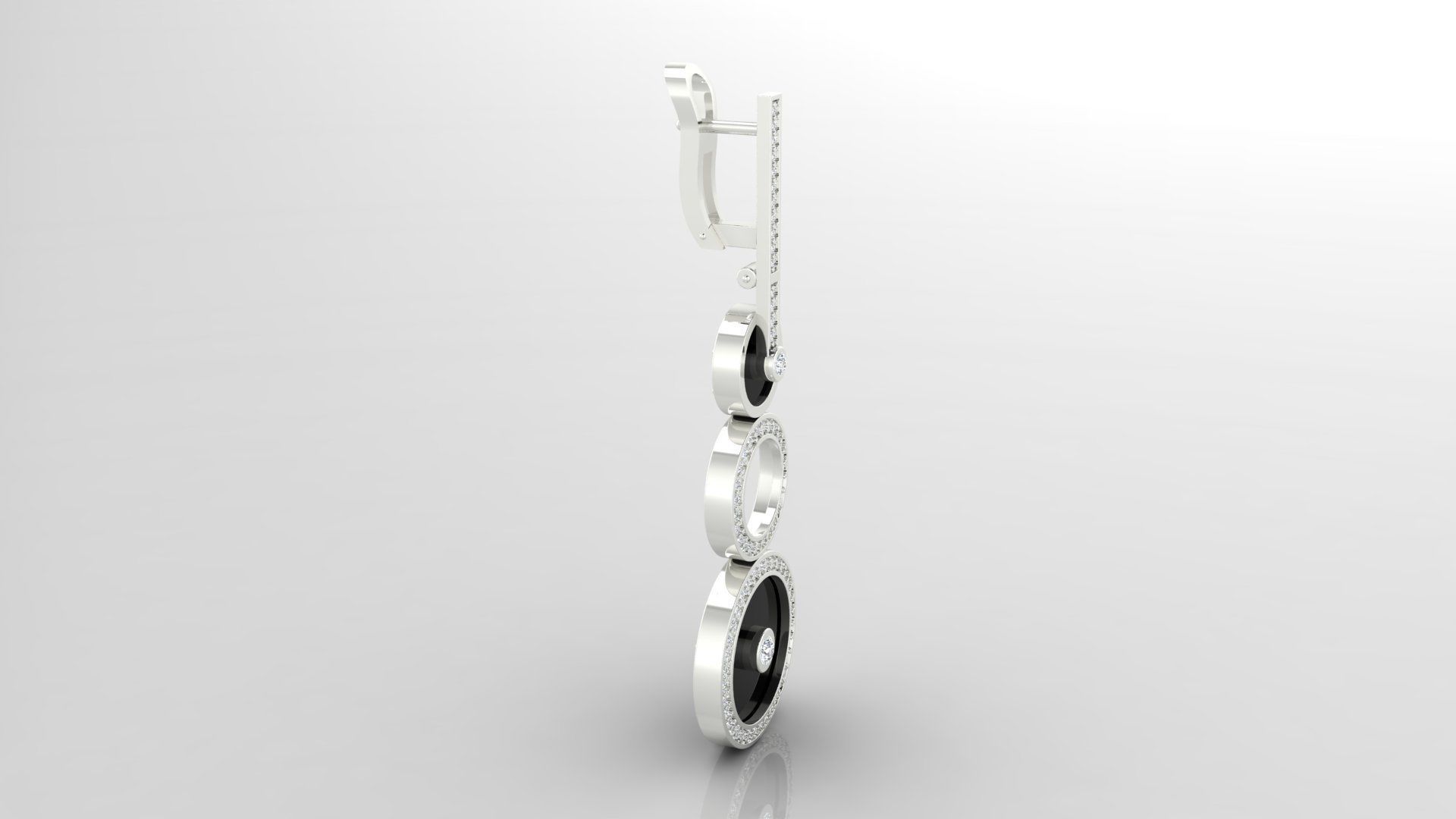 Earring E18 The luxury female earring with gems 3D print model_14