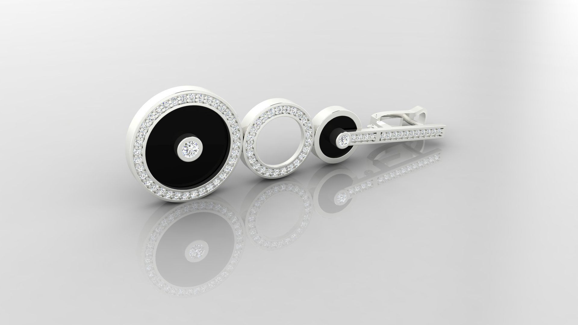 Earring E18 The luxury female earring with gems 3D print model_16