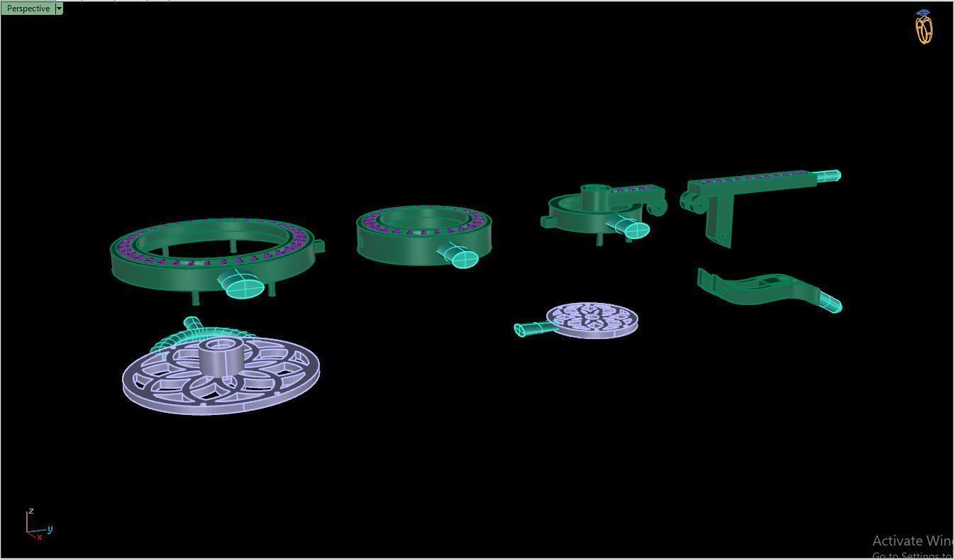 Earring E18 The luxury female earring with gems 3D print model_36