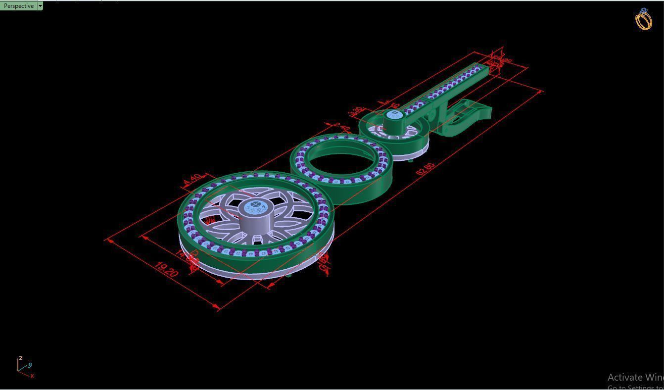 Earring E18 The luxury female earring with gems 3D print model_25