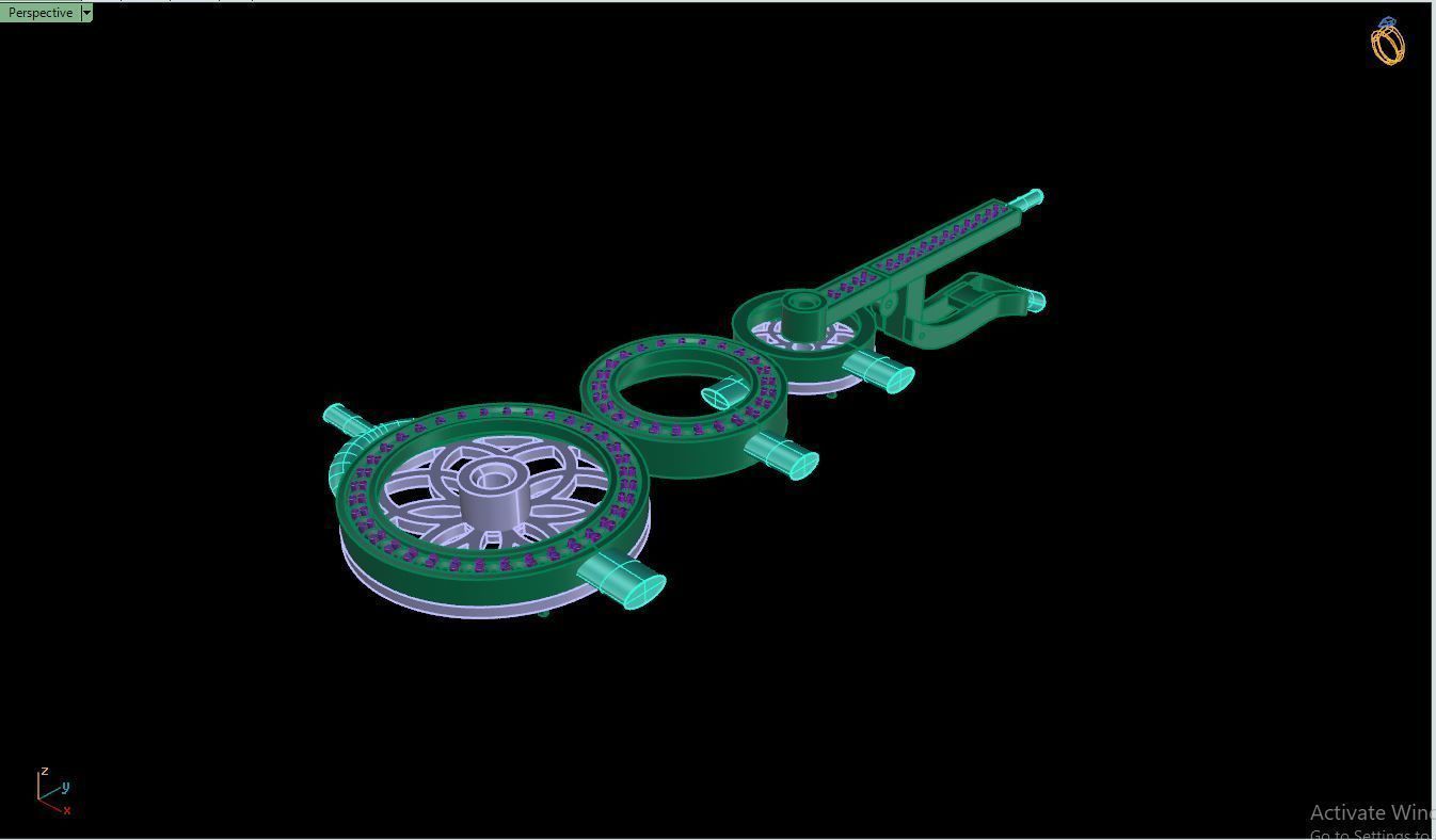 Earring E18 The luxury female earring with gems 3D print model_33