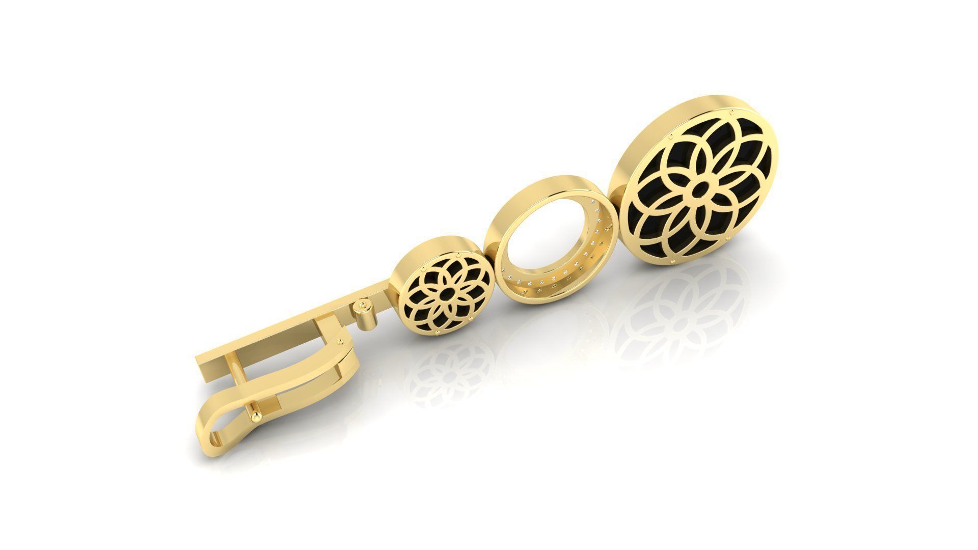 Earring E18 The luxury female earring with gems 3D print model_9