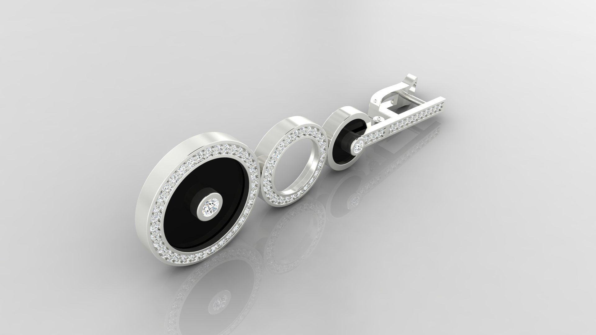 Earring E18 The luxury female earring with gems 3D print model_18