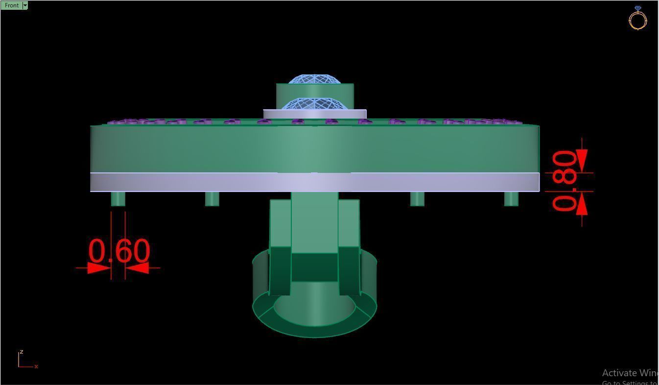 Earring E18 The luxury female earring with gems 3D print model_24