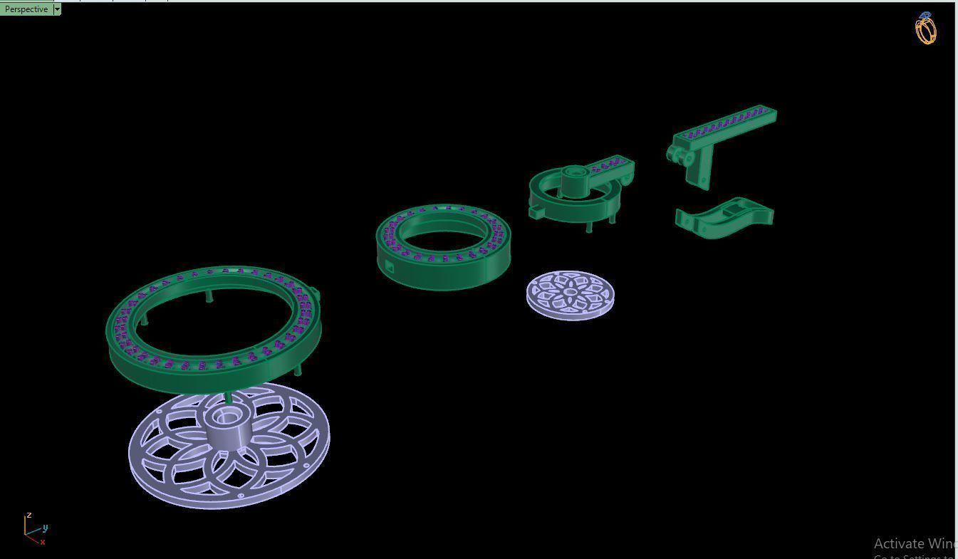 Earring E18 The luxury female earring with gems 3D print model_34