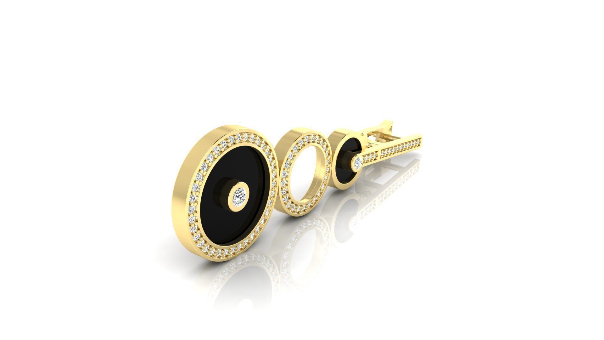 Earring E18 The luxury female earring with gems 3D print model_6