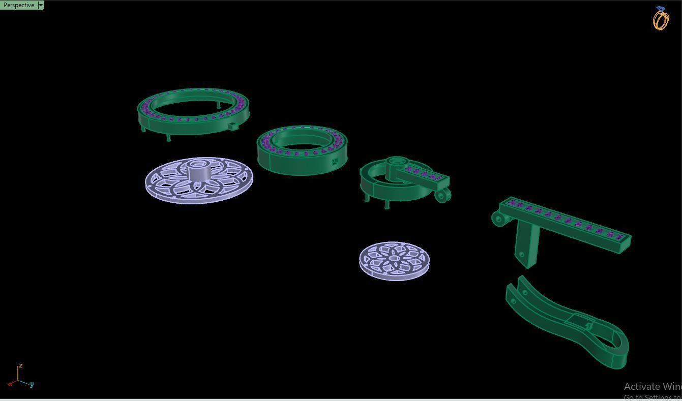 Earring E18 The luxury female earring with gems 3D print model_35