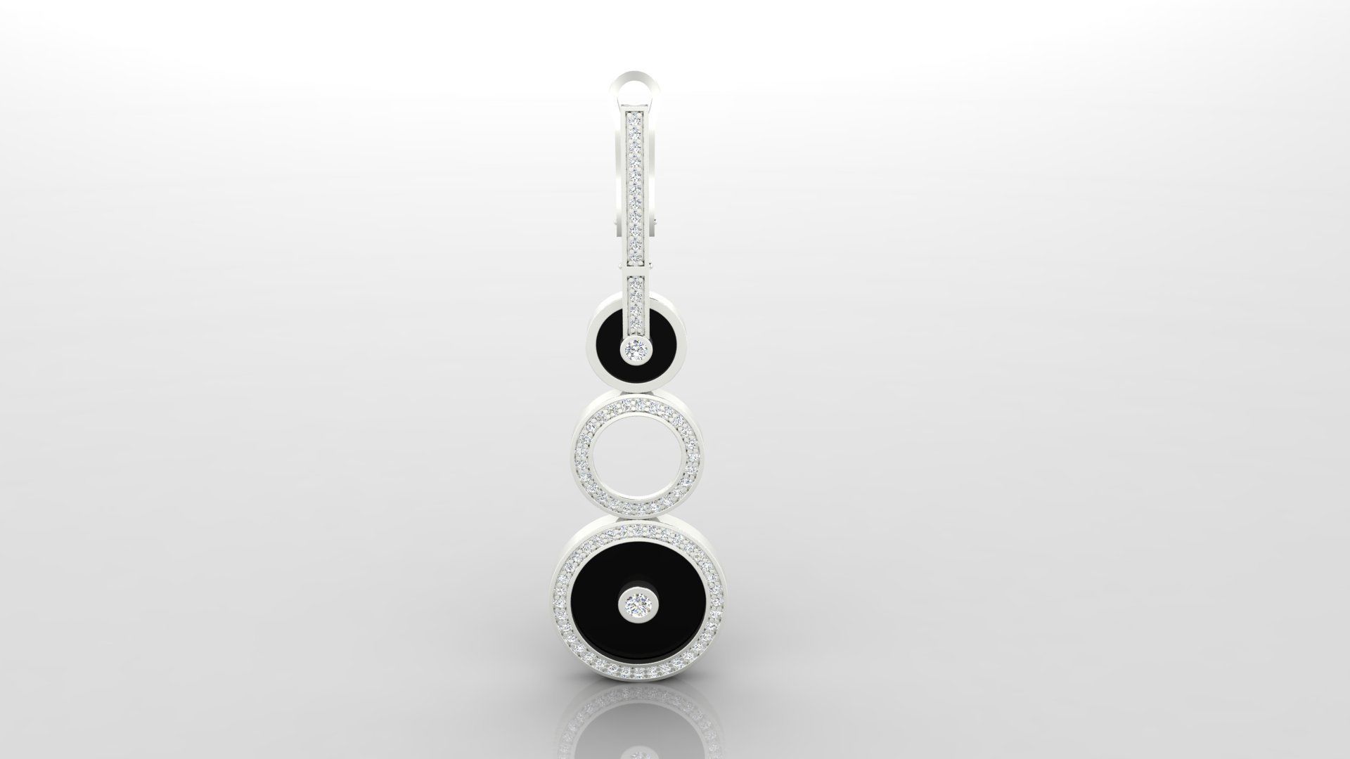 Earring E18 The luxury female earring with gems 3D print model_13